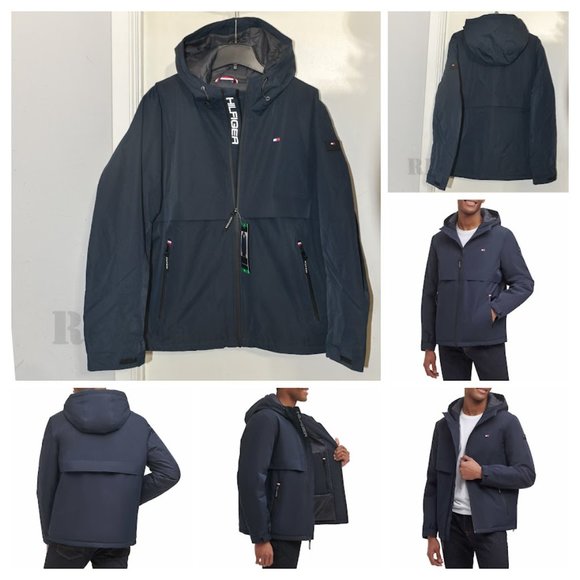 NAVY NWT Tommy Hilfiger‎ Men’s Performance Hooded Jacket - Picture 1 of 9